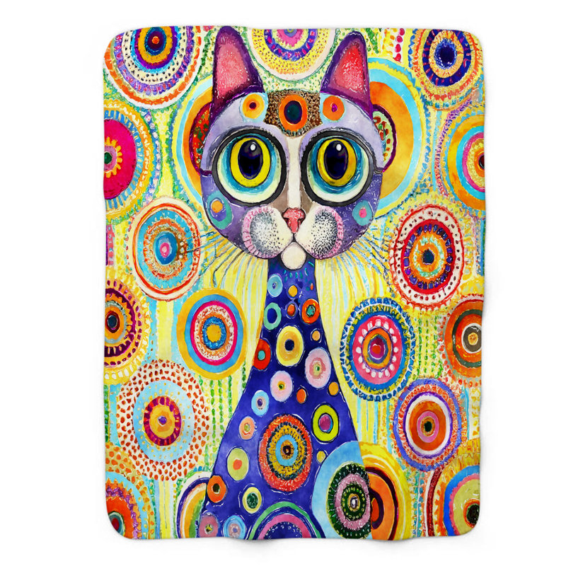 Cosmic Kitty - Couverture sherpa de qualité supérieure 1 pièce, Grand lit