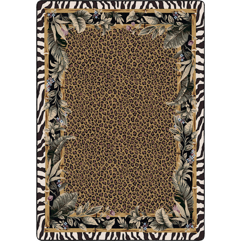Tapis à imprimé animal Alminus Jungle Safari Skins, Rectangle 5 pi 4 po x 7 pi 8 po