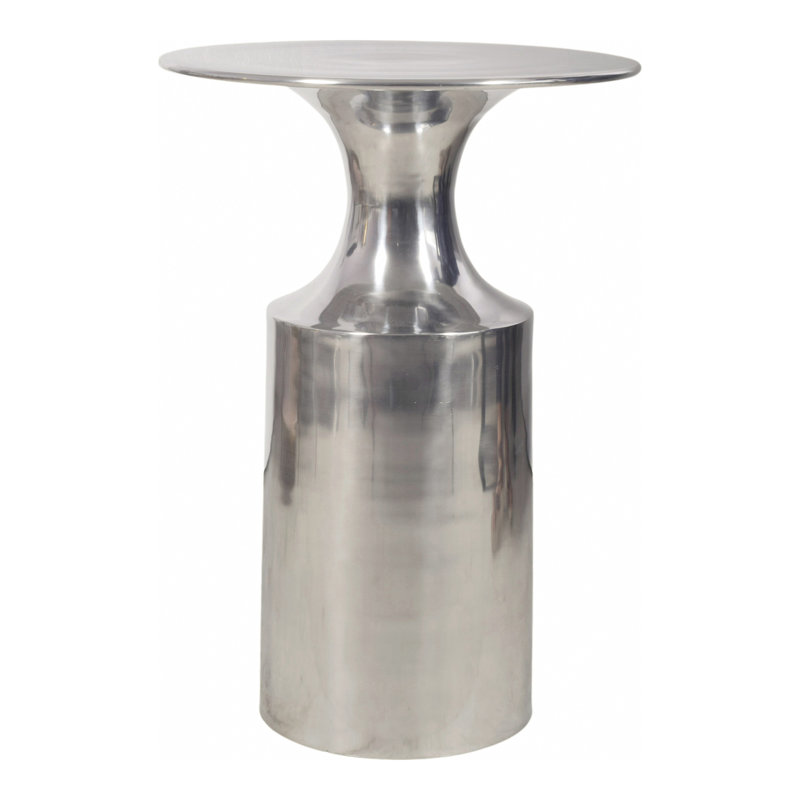 Table de bout à piédestal Dafoe, Argent argent