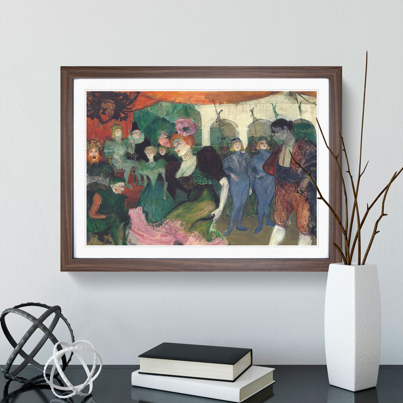 Dancing the Bolero by Henri de Toulouse-Lautrec - Picture Frame Painting, 27cm H x 36cm W x 2cm D, Walnut Framed
