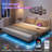 Bed With Led Lights, Charging Station-1240867354