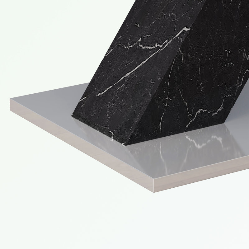 Camaury Rectangular 62.99'' L x 31.5'' W, Marble Table Top+MDF X-Shape Table Leg with Metal Base ,kitchen table,dining room table