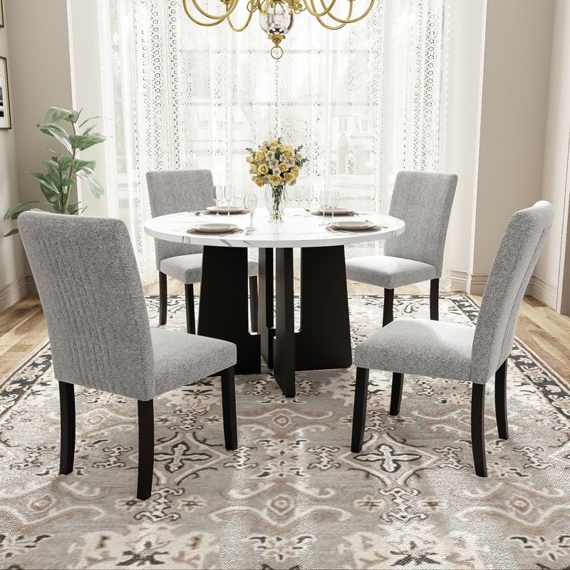 5-Piece Round Dining Table Set