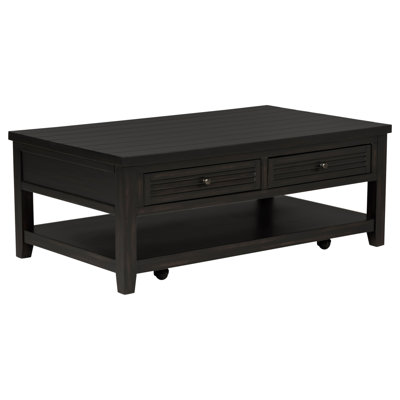Sutter Distressed Java 2-Drawer Rectangular Coffee Table