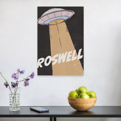 «Roswell Ufo Beam Retro Vintage Abstract Landscape Nature», reproduction d'art murale