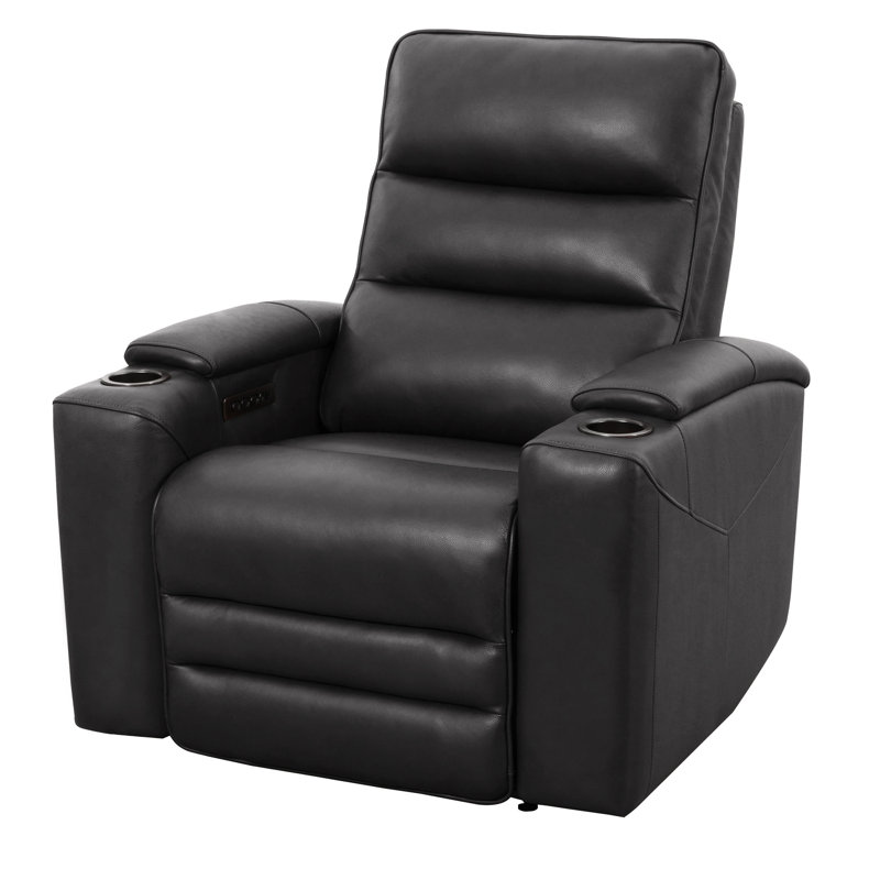Gardeis Power Zero Gravity Recliner Two Pack, Black Top Grain Leather