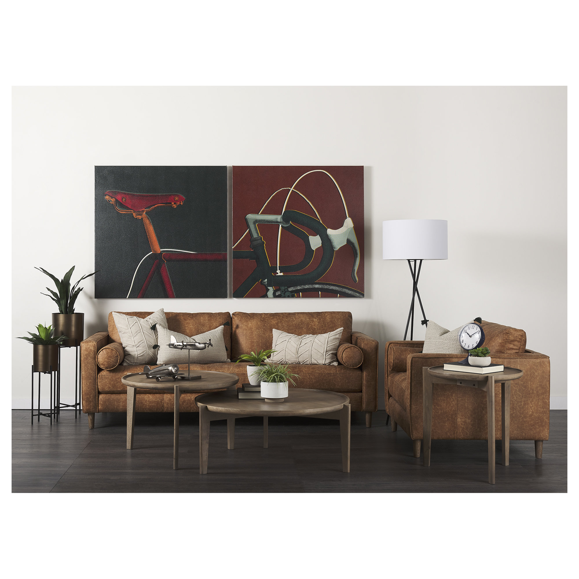 Stephon Upholstered Armchair, Cognac Brown