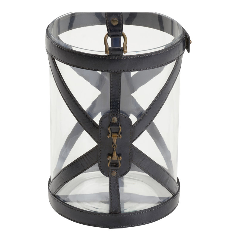 Hurricane Candle Holder, Blue/Bronze/Clear