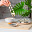 Nicola Spring Hand-Printed Rice Bowls - 12cm - Blue - Pack of 6