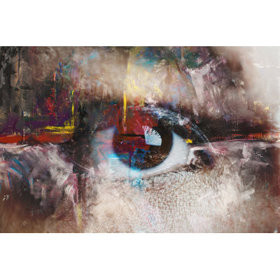 Aitkin, technique mixte de peinture abstraite et œil sur toile