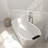 Tangent 59" x 30" Freestanding Soaking Solid Surface Bathtub with Black Bath Pollow