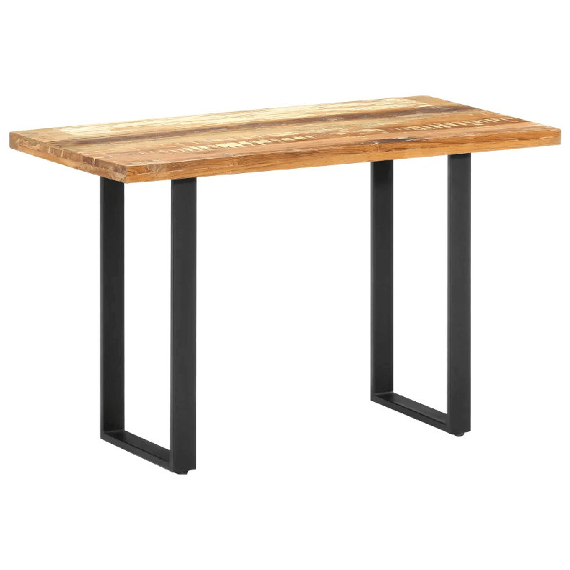 Dantzler Solid Wood Top Metal Base Dining Table
