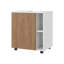 Armoire d'évier sous piédestal Parade, 1 porte, 5 compartiments ouverts, finition mélamine-1782666203