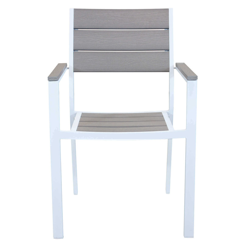 Lella Stacking Patio Dining Armchair, White