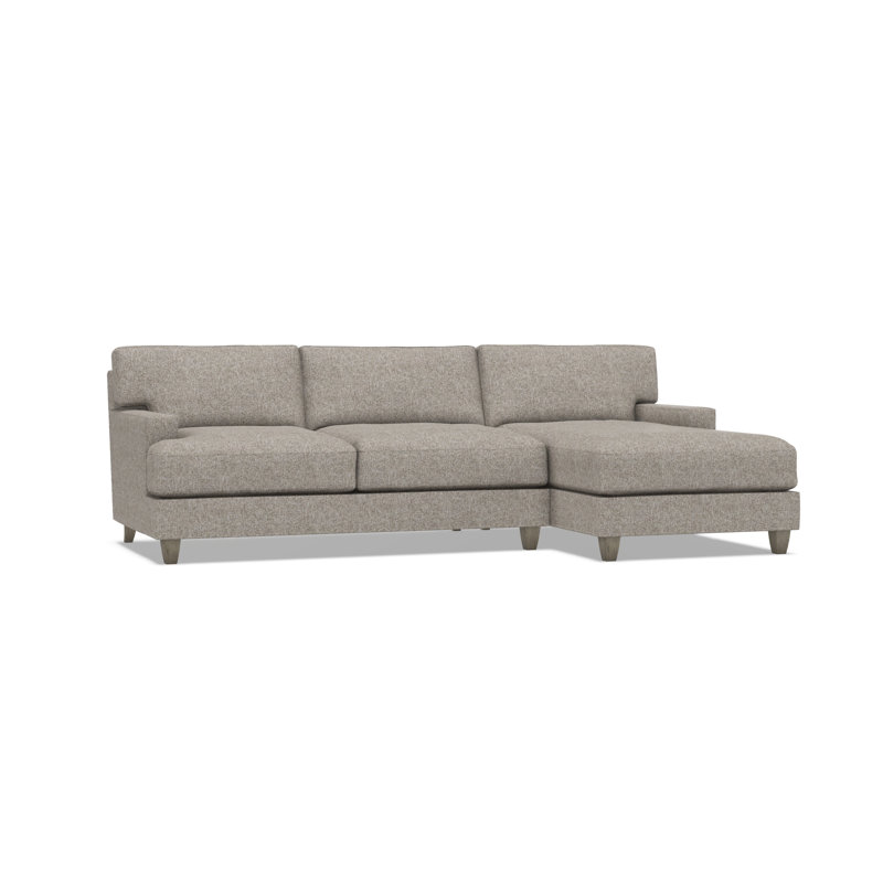 Mila 2-Piece Fabric Sectional, Beige Polyester, Right Hand Facing, 33.5" H x 101" W x 61" D