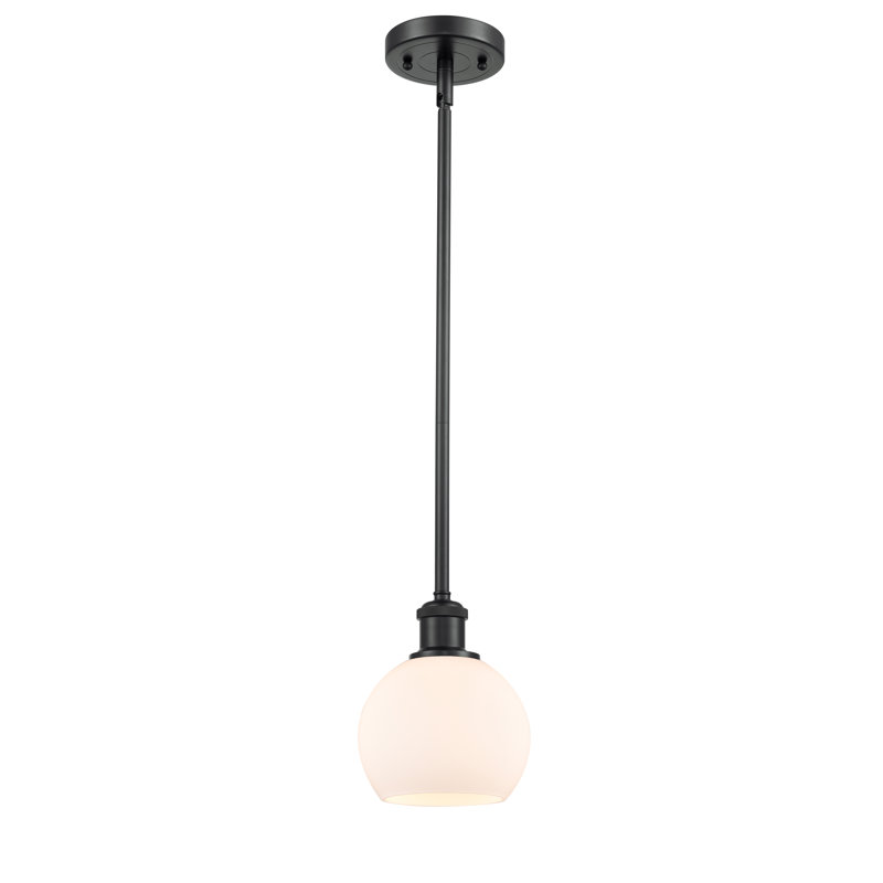 Mini-luminaire suspendu avec tige 6 lumières Ralph 1, Blanc mat, Noir mat
