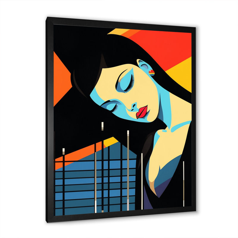 Pop Art Nightlifa Diva - impression, H 44 po x l 34 po x P 1,5 po, Cadre photo noir