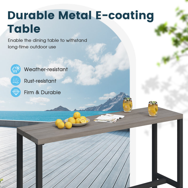 Ensemble de table de bar et tabouret de bar 3 pièces, Gris / gris clair