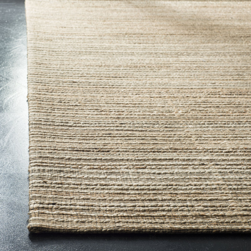 Doleman Hand Woven Jute/Cotton Solid Color Rug, Rectangle 3' x 5'