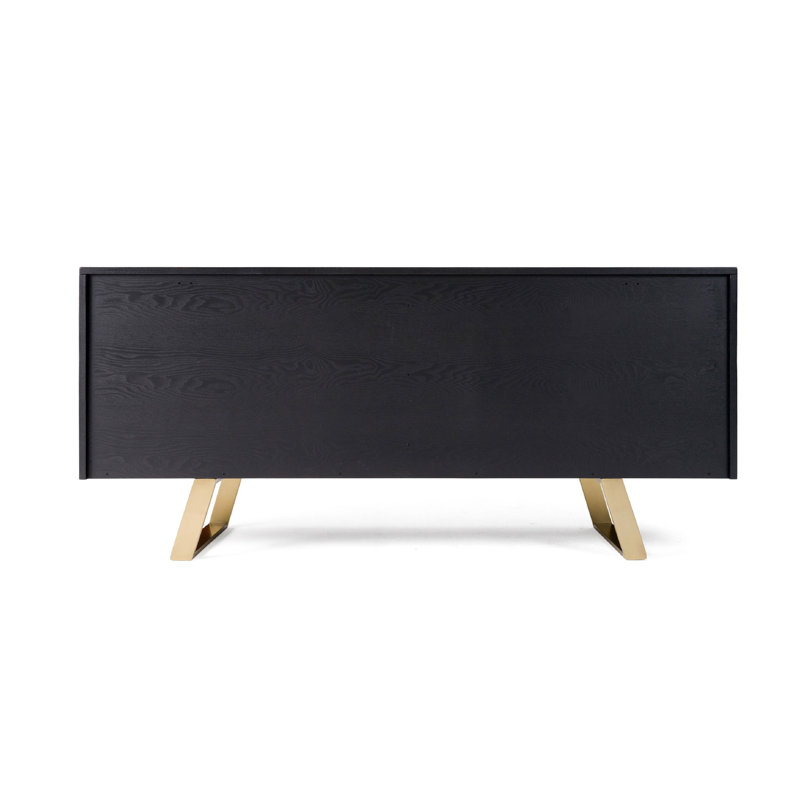 Buffet Cid Finn, 4 portes, or noir, 71 pouces