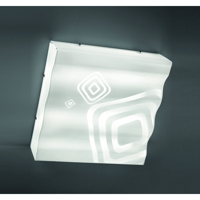Ola Glass Flush Mount, White, 10 cm H x 46 cm W x 46 cm D, 4 x 2G11 36W