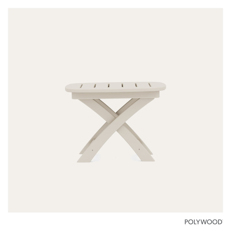 POLYWOOD Nautical 21" x 18" Side Table, Sand