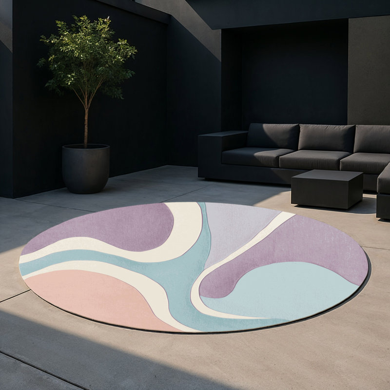 Tapis intérieur et extérieur SkyBond Ripple, Rond 5 pi