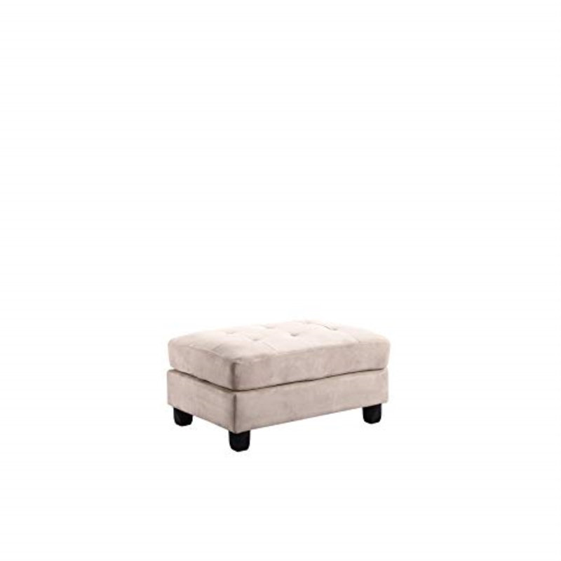 Liskeard Bella Tufted Rectangle Standard Ottoman, Microsuède chocolat
