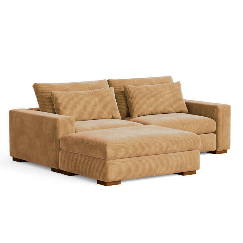 Accoudoirs modulaires de 89 po Belrose, Velours mangue