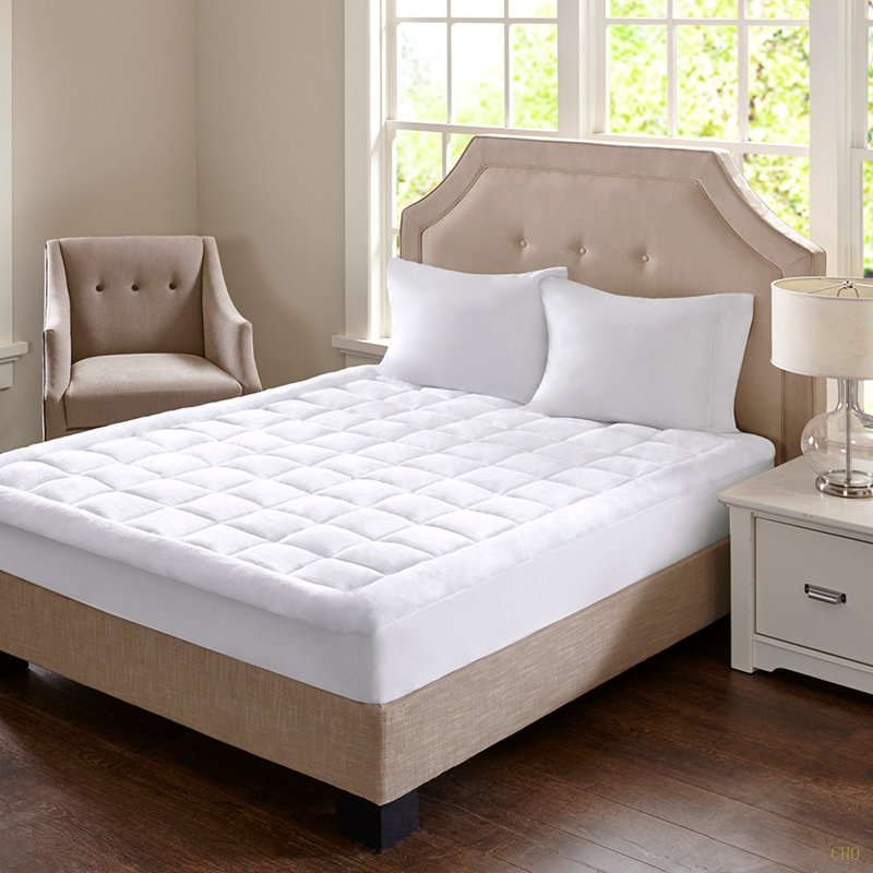 Surmatelas moelleux imperméable hypoallergénique en duvet synthétique, Très grand californien