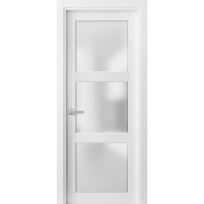 Porte standard en verre givré blanc Lucia, 42 po x 84 po