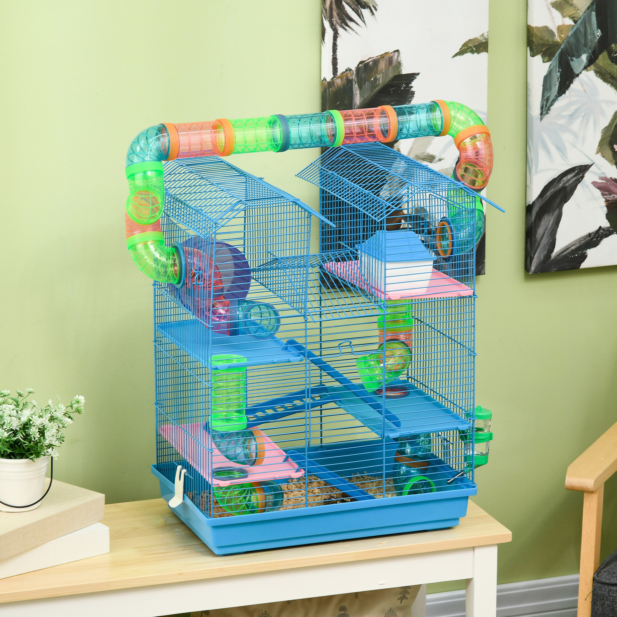 Fresh Look at Ebern Designs Blue 18 5 5 Tier Hamster Cage With
