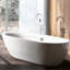 Robinet de baignoire autoportant et douche à main en métal blanc. 46 po de profondeur, 6,5 po de largeur. Jet complet pour une salle de bain agréable. Décorez la salle de bain de 46 po de profondeur, 6,5 po de largeur. , Expérience de douche optimale. Ajouter
