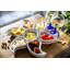 Plat de service divisé en étoile fabriqué à la main en céramique Dipper - ensemble de 6 entrées et plateau à condiments-693819268-693819269