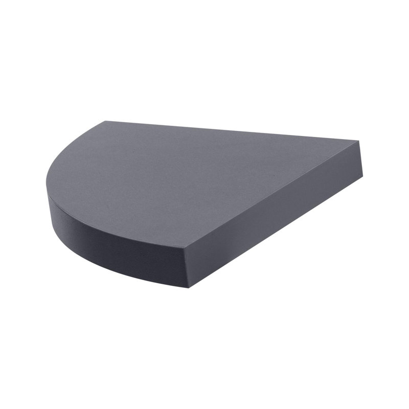 Harbour Housewares - Modern Floating Corner Wall Shelf, Black, 4cm H x 25cm W x 25cm D