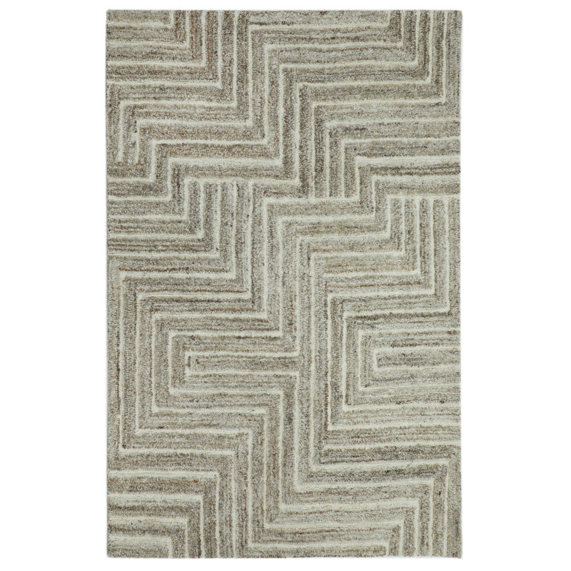 Tapis en laine touffeté à la main Wrought Studio ™, Rectangulaire 3 pi x 5 pi