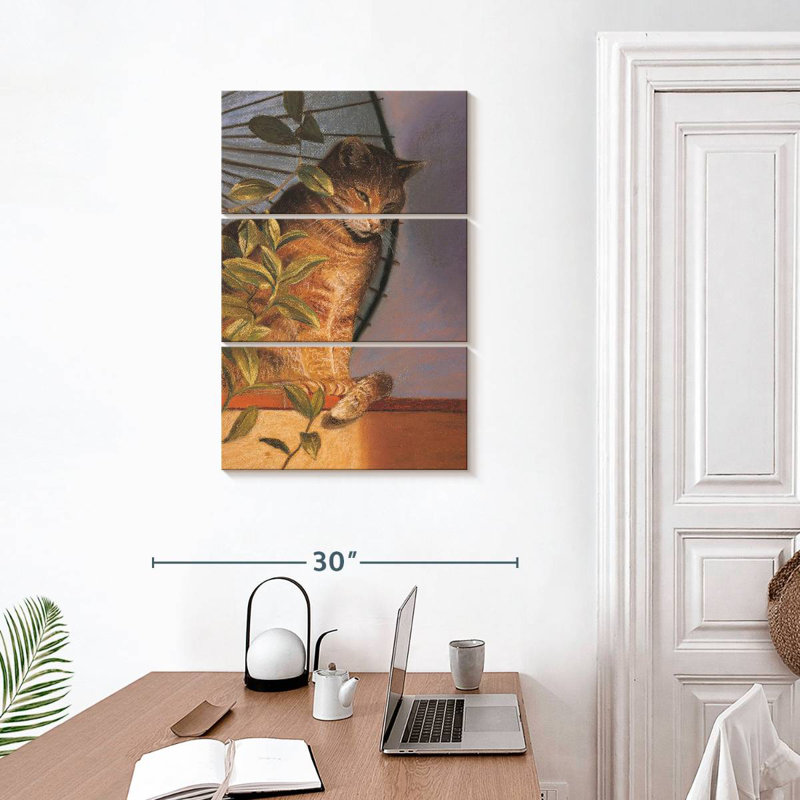 Brampt Cat Contemplation, 32" H x 20" W