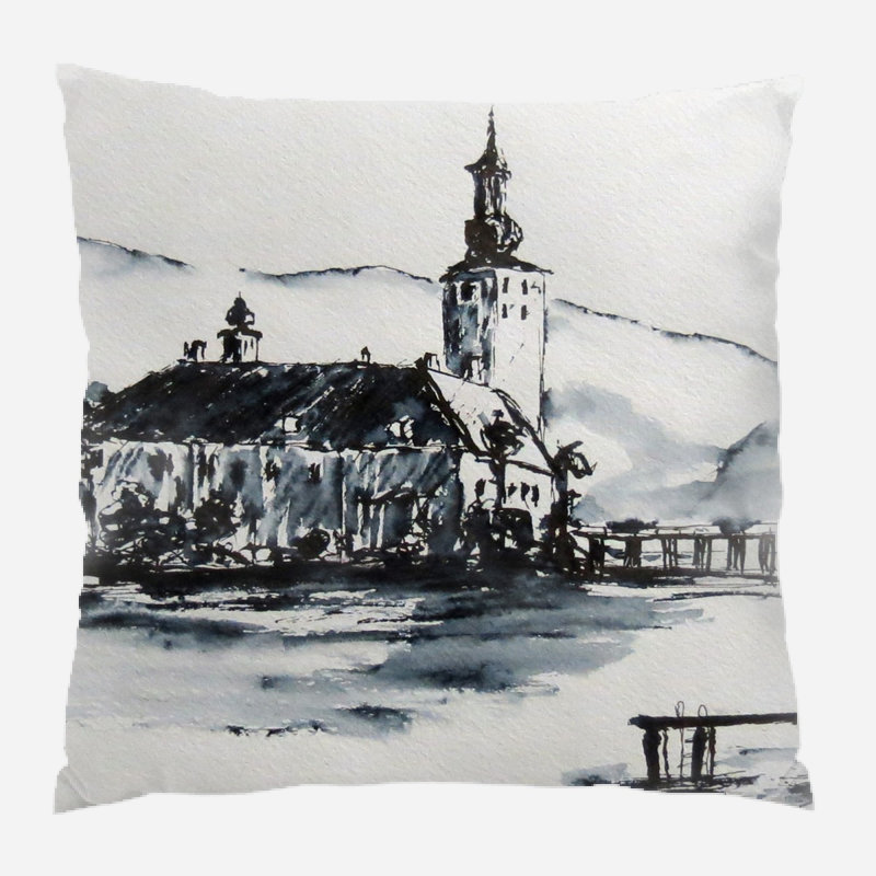 Coussin moated castle Alvey, Intérieur, Microsuède