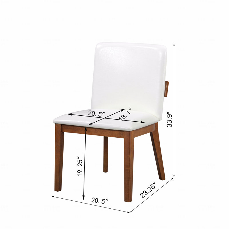 Ensemble de 2 chaises de salle à manger rembourrées en cuir et en cuir PU brillant