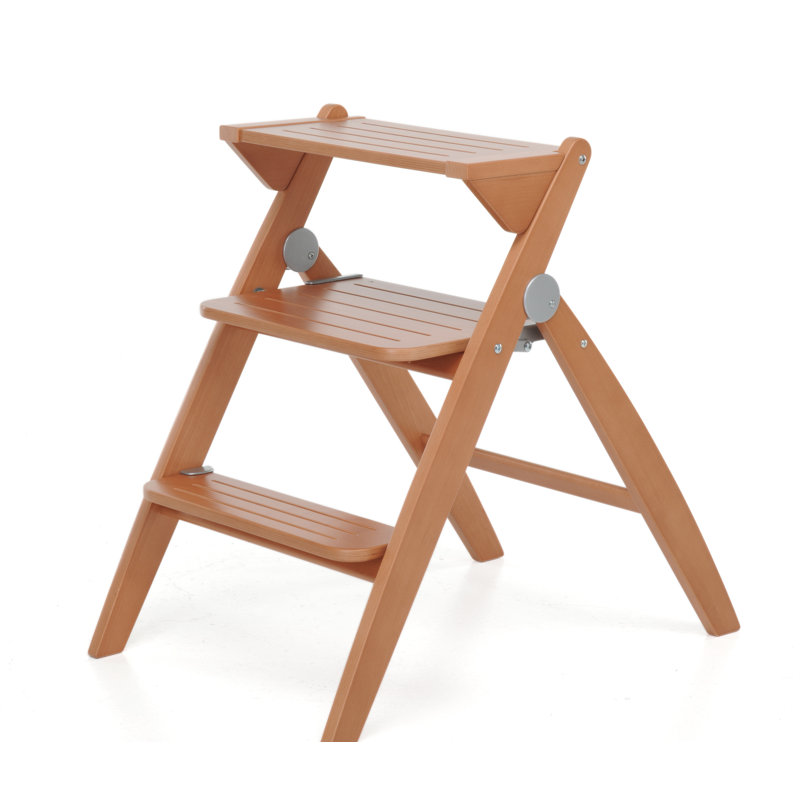 2 - Step Wood Small Step Ladder, Walnut
