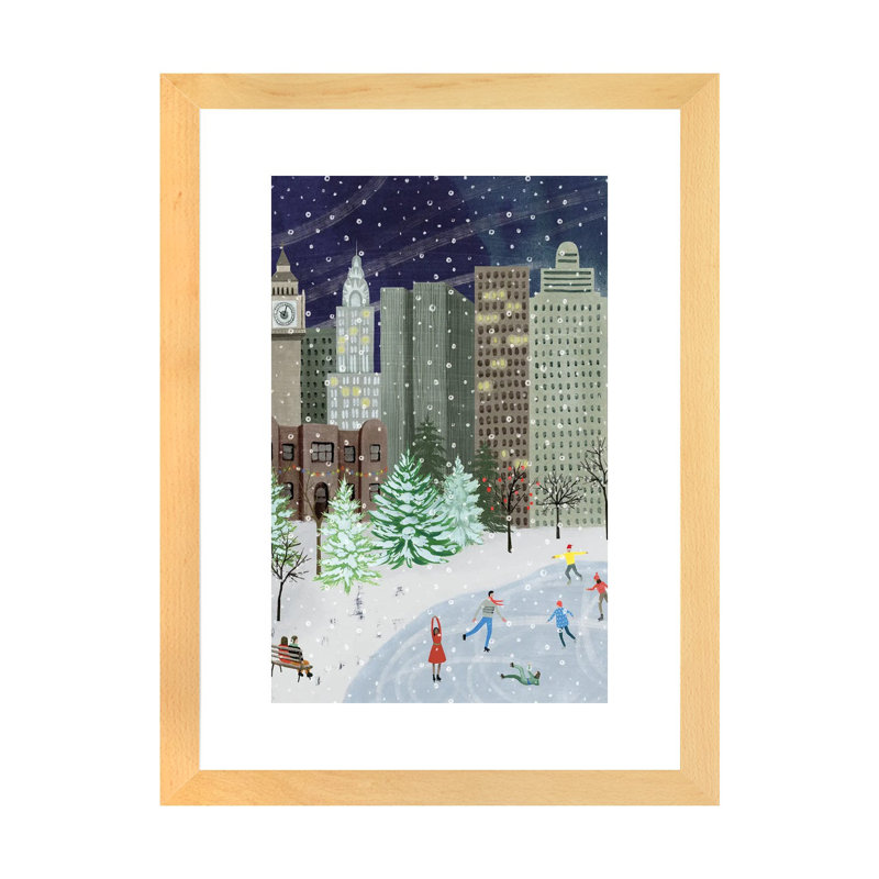«Christmas in the City I» par Grace Popp - impression d'art graphique, H 24 po x l 16 po x P 1 po, Blanc