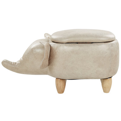 Lapp 70cm Wide Faux Leather Unique Solid Colour Pouffe Ottoman with Storage
