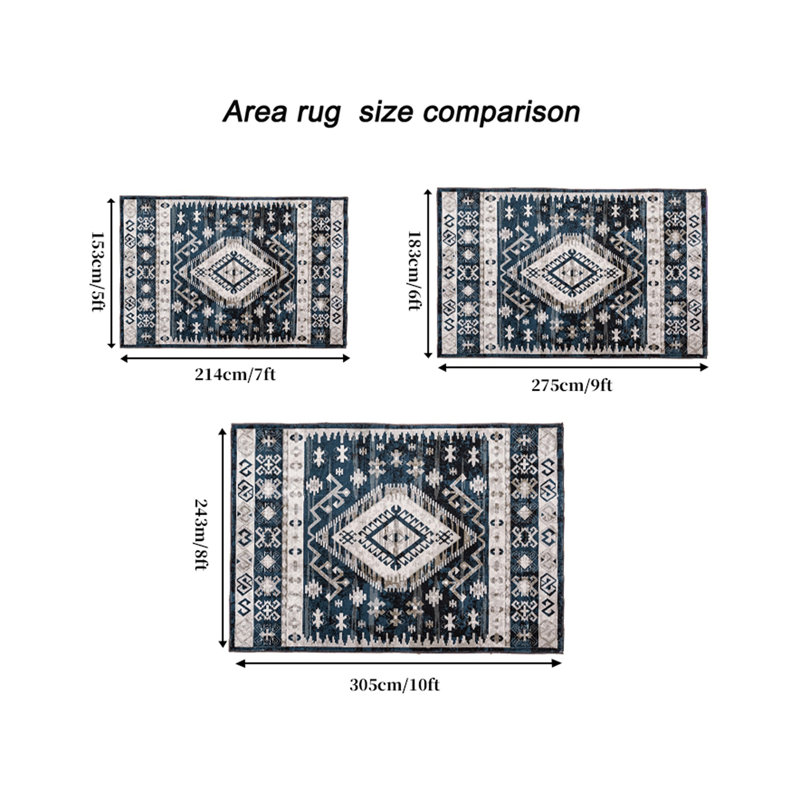 Tapis lavable antidérapant 5 x 7 po Vintage Bohemia