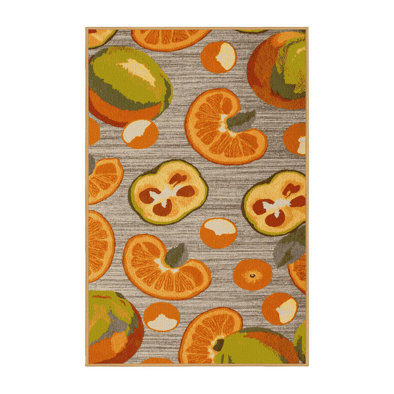 Washable Kumquat Fruits Area Rug, Rectangle 2' x 3'
