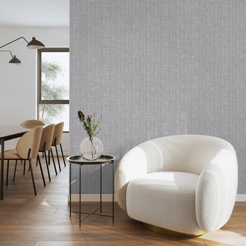 Papier peint naturel à chevrons, Gris