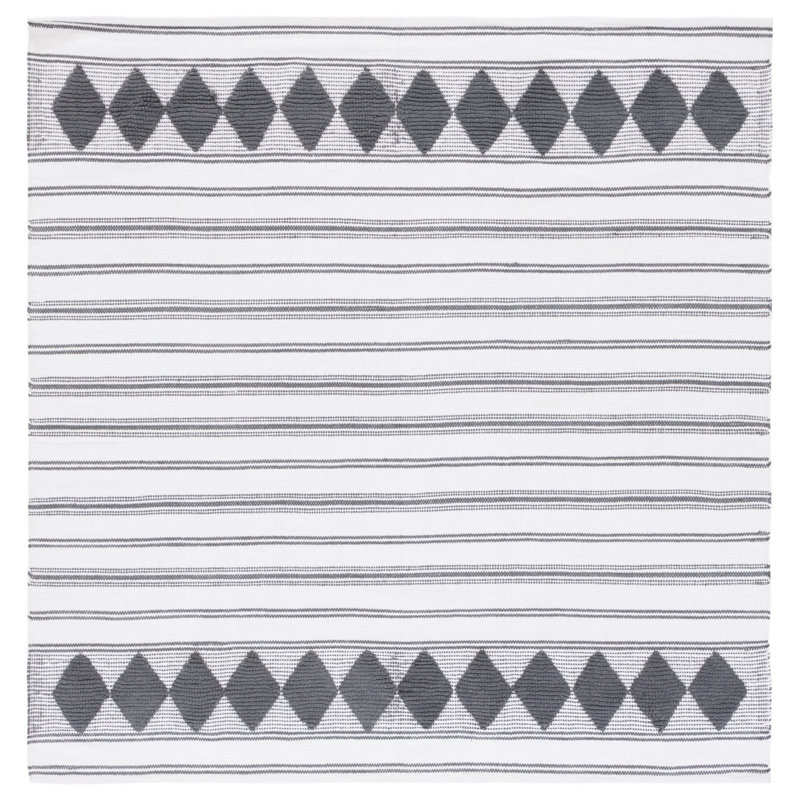 Breckenridge Flat Weave Cotton Geometric Rug, Square 6'
