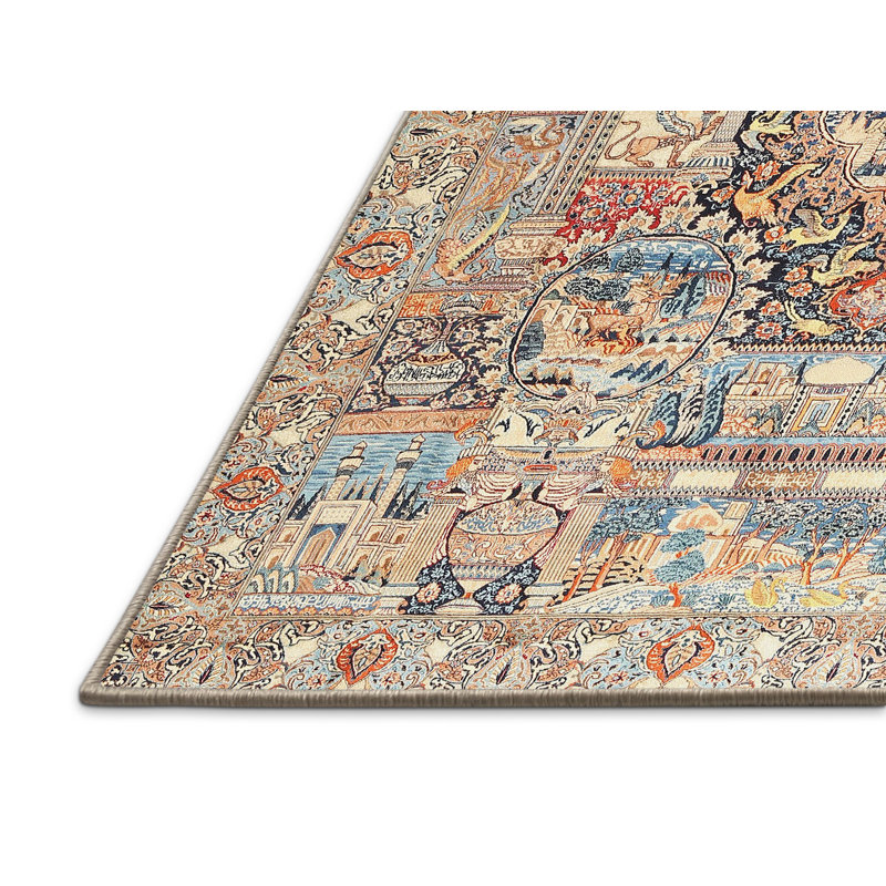 Tapis oriental en laine beige, Rectangle 8 pi x 10 pi