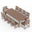 Dining set suitable for outdoor swimming pool, garden and lawn, including a large rectangular table and 10 high-quality chairs .-812194783