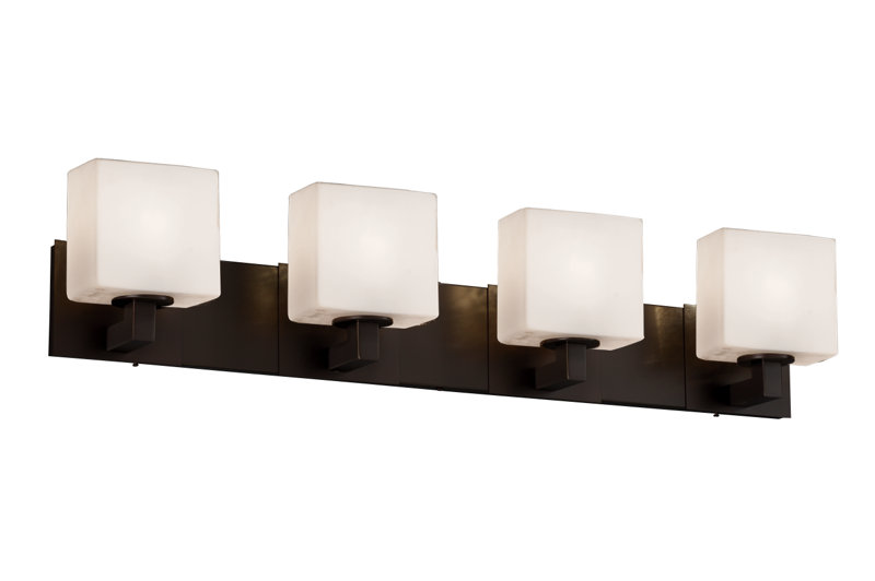 Casson 4 - Light Dimmable Vanity Light, Dark Bronze, Opal