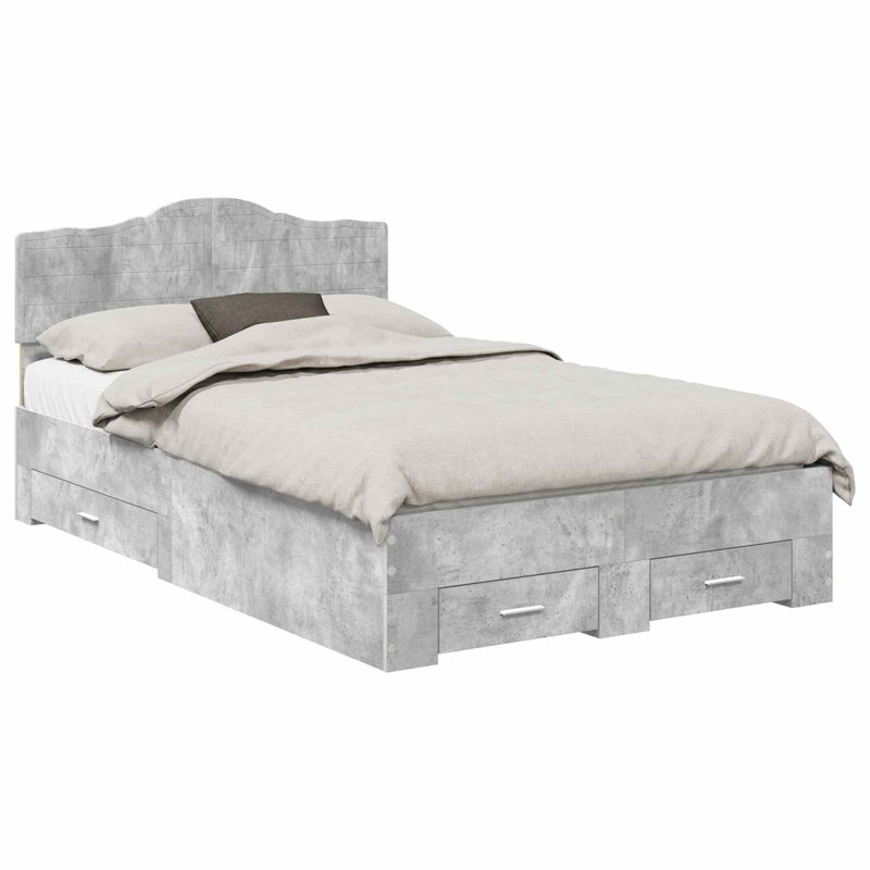 Bed Frame, Small Double (4'), Concrete Grey